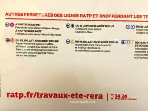 August 21, no service between La Défense and Nation alternatives available. ratp.fr/travaux-ete-rera