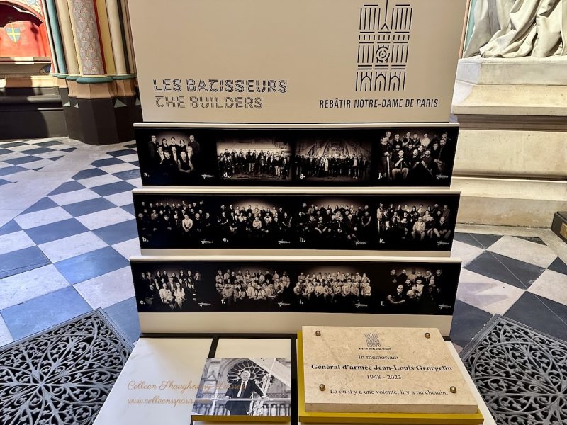 Tribute to the carpenters and renovators of the cathedral and General Jean-Louis Georgelin