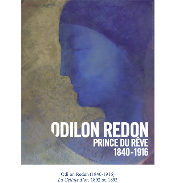 Poster and brochure cover La Cellule d’or, 1892 ou 1893; Exhibition: Odilon Redon, prince du rêve (1840-1916) Grand Palais/RMN 2011